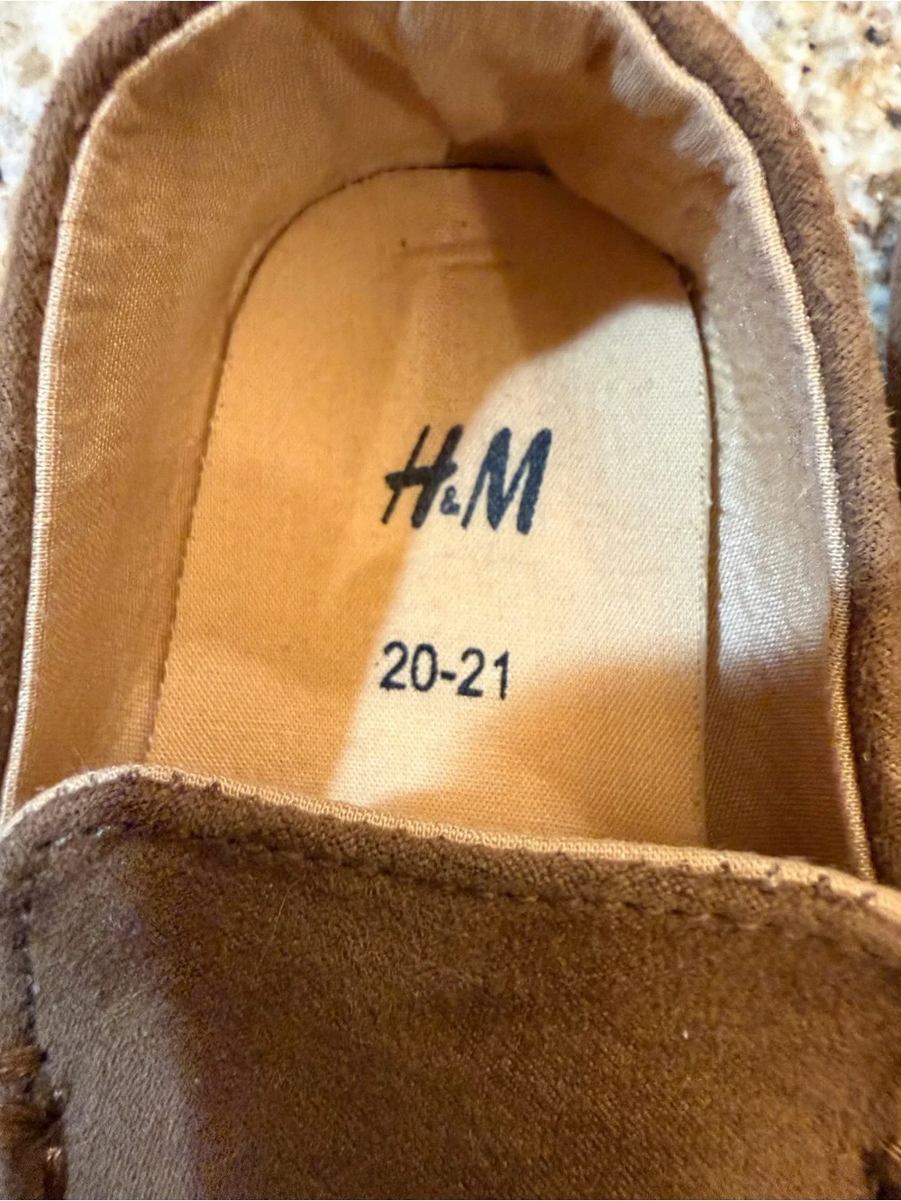 H&M baby Brown Suede Moccasin Loafers